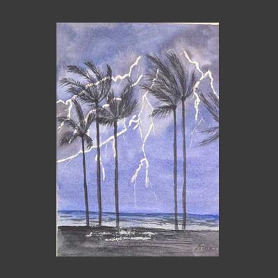 Palmeras y tormenta