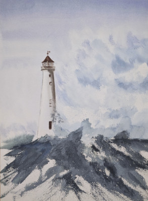 Lighthouse in the waves