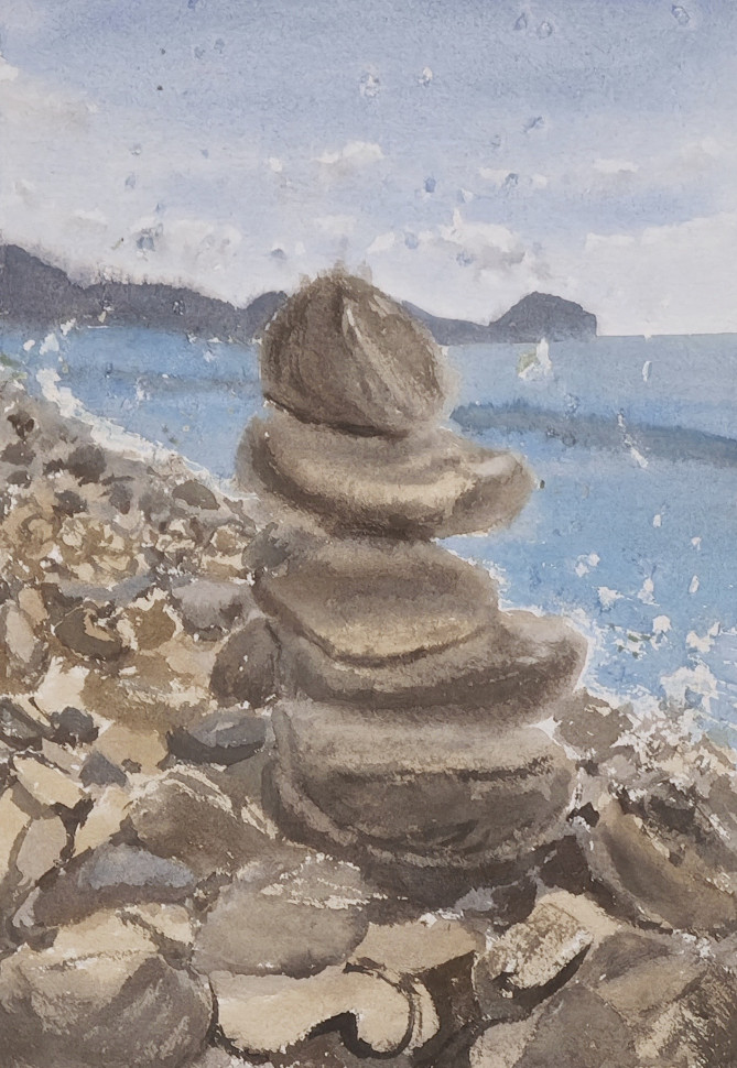 Piedras y salpicaduras