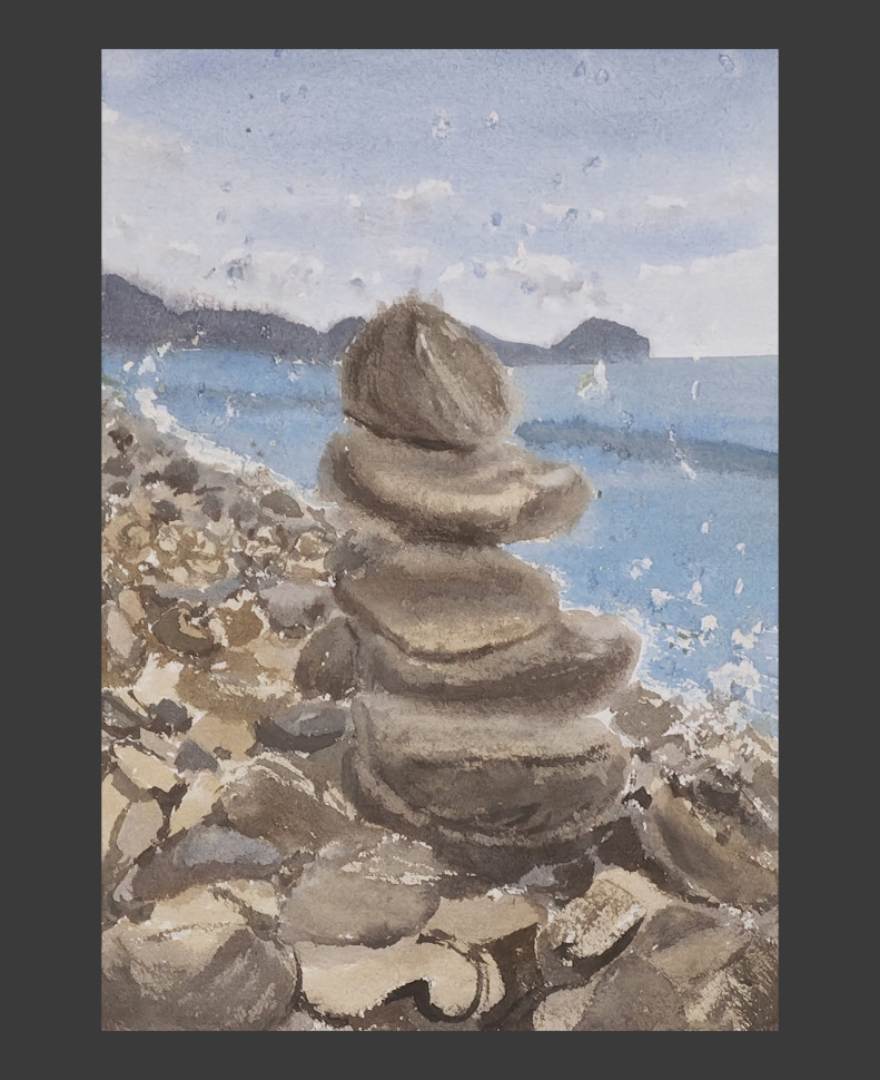 Piedras y salpicaduras