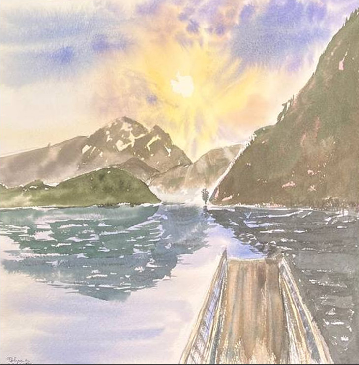 Puesta de sol en el mar