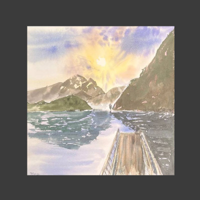 Puesta de sol en el mar